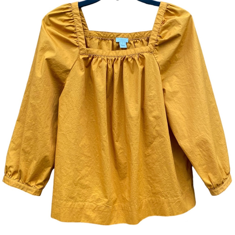 J. Crew Square Neck Top Orange/Gold Size Medium